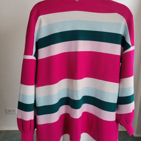 Crown and Ivy Rainbow Striped Relaxed Open Front Sweater/Jacket (Size: M) - Picture 14 of 14
